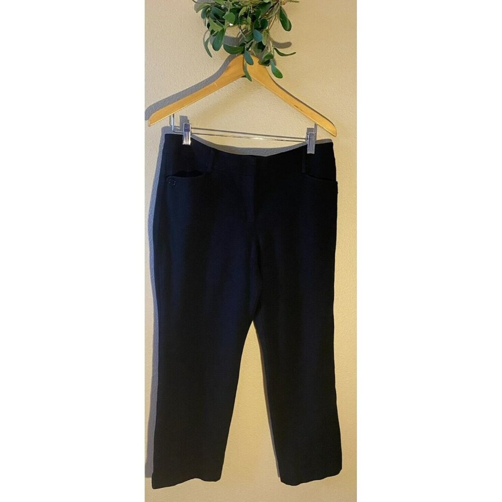 COPY - Talbots Signature Cropped Dress Pants Petite 12P x 24" Inseam Black Stre…